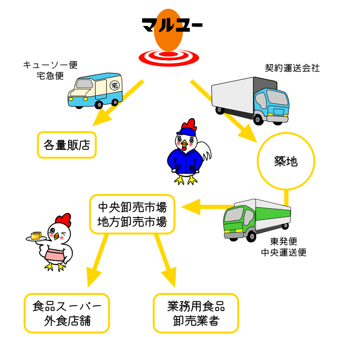 量販店への流通